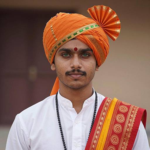 Portrait of Young Man in Rajasthani Attire