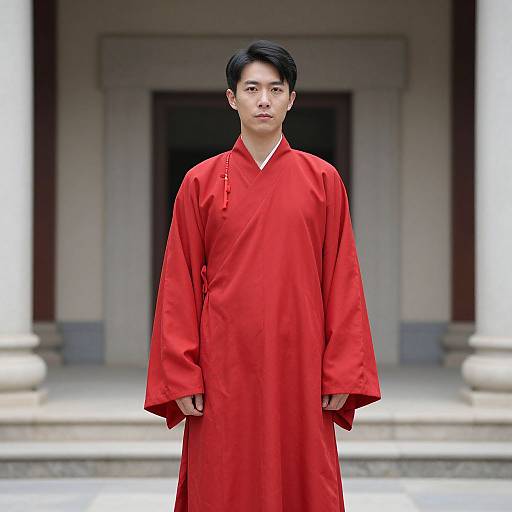 Man in Red Tunic Costume