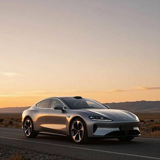 Luxury Car at Tranquil Sunset