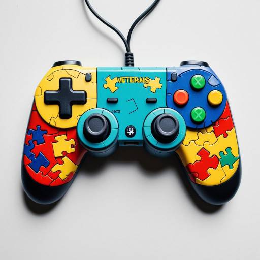 Colorful Puzzle Piece Video Game Controller