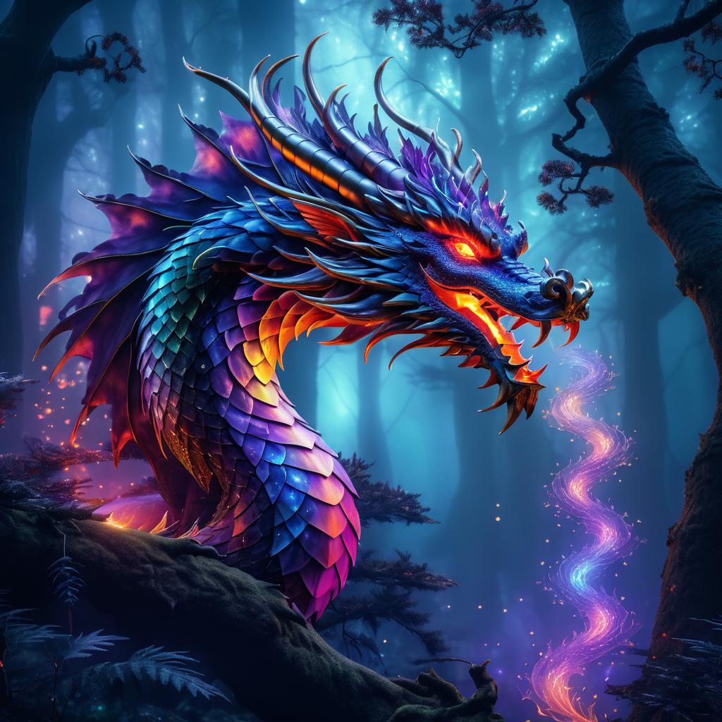 Majestic Dragon in a Mystical Forest