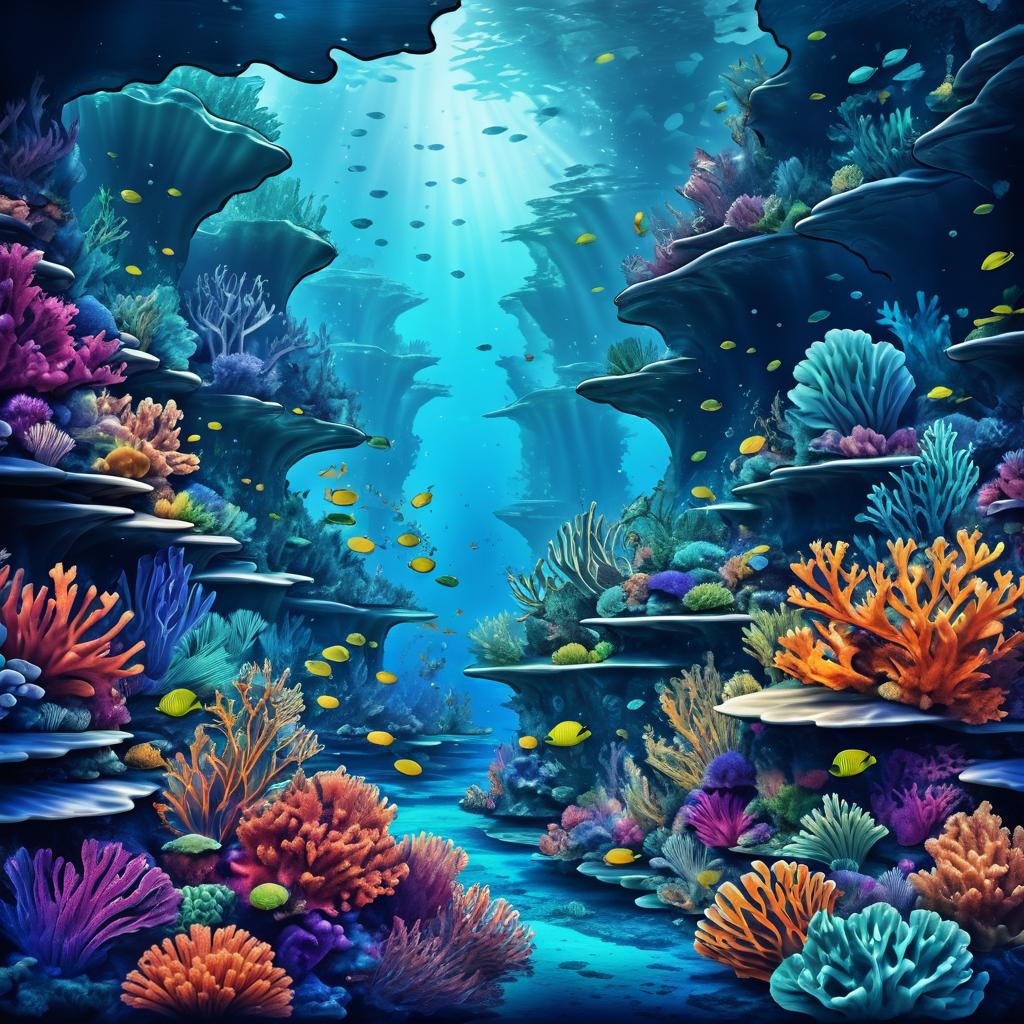 Cinematic Coral Reef Concept Art Sketches