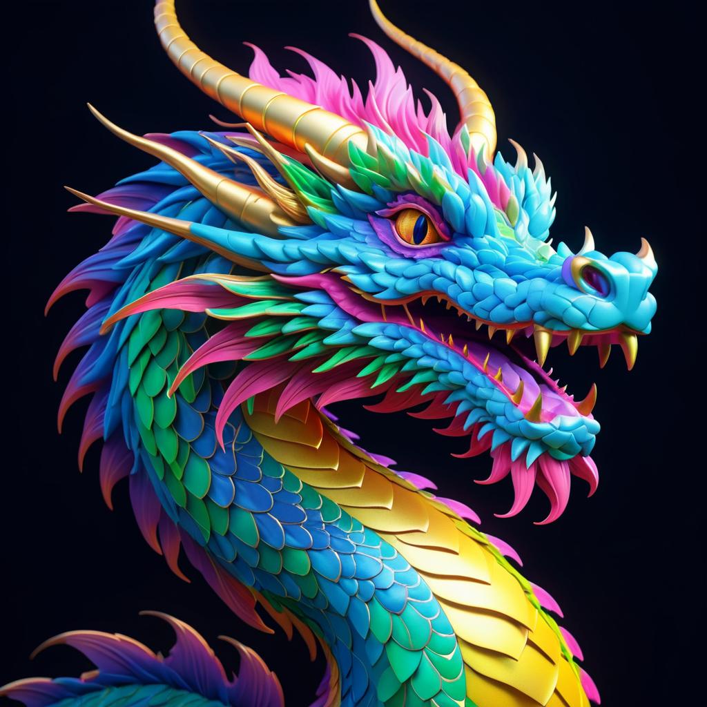 Elegant Dragon Portrait in Miyazaki Style