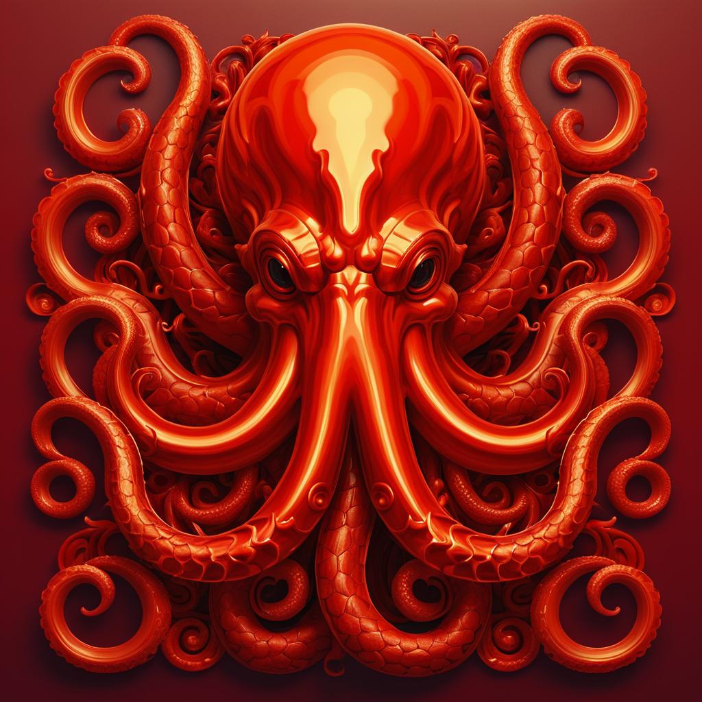 Minimalist Kraken in Renaissance Style