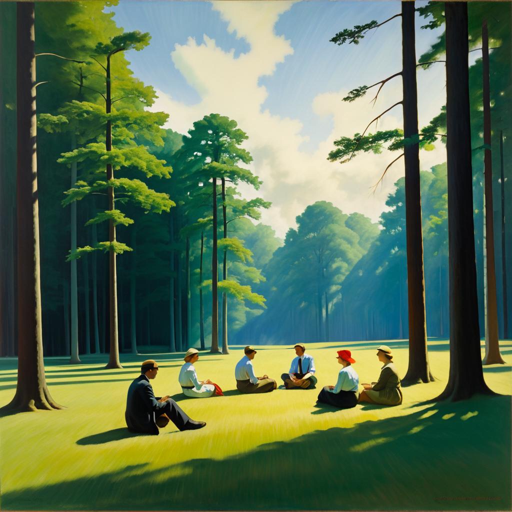 Forest Gathering in O'Keeffe Style