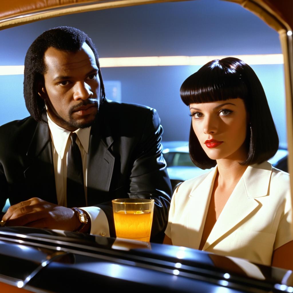 Vintage Cinematic Pulp Fiction Still