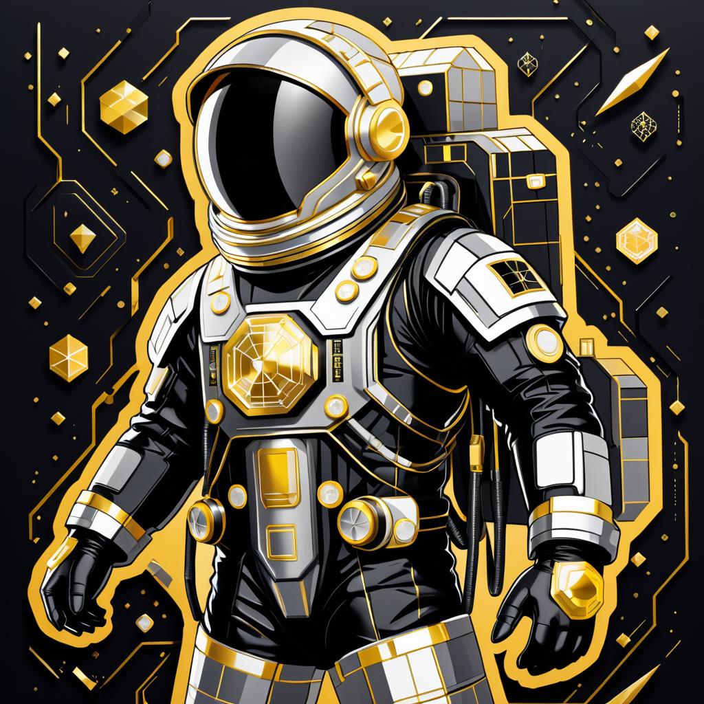 Epic Space Explorer Sticker Illustration