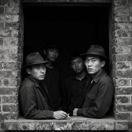 Moody Black and White Group Portrait