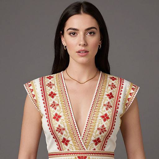 Woman in White Dress with Jewelry