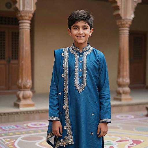 Young Punjabi Boy in Traditional Attire