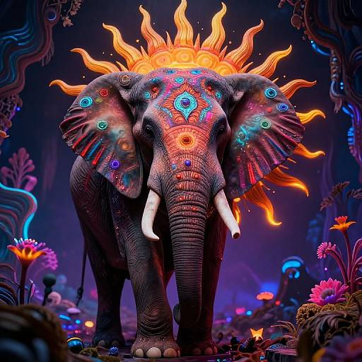 Surreal Elephant Psychedelic Vision