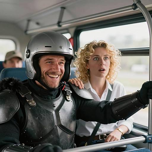 Joyful Encounter on a City Bus