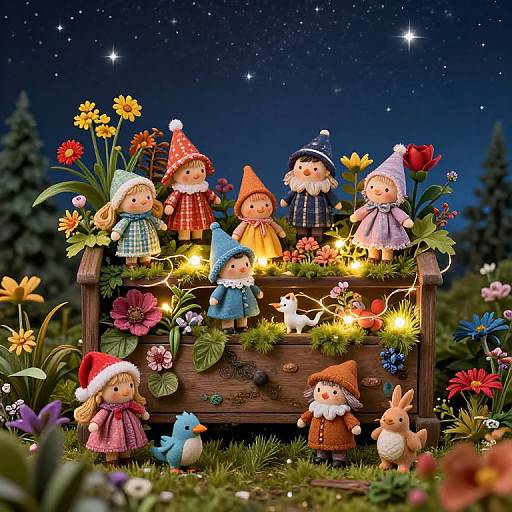Ornate Miniature Creche Under Starlight