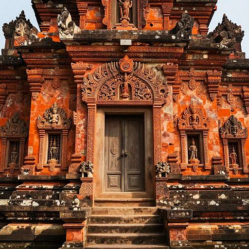 Vibrant Ancient Stone Temple Facade
