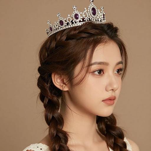 Girl with Braids and Crown