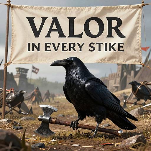 Viking Raven with Battle Axe