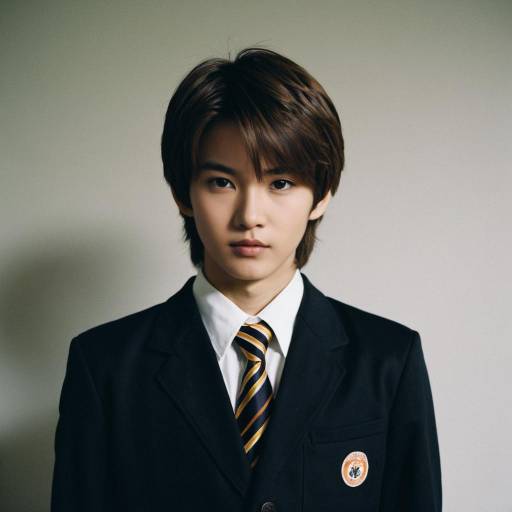 Young Man in Japanese School Uniform