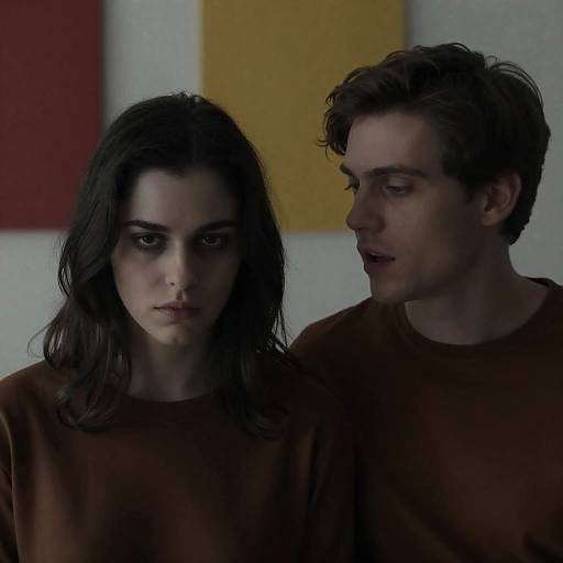 Intense Conversation Between Young Woman and Man