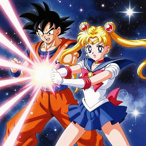 Goku and Sailor Moon Fusion Battle