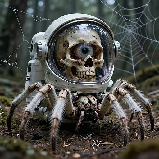 Cinematic Sci-Fi Skeleton Spider Horror