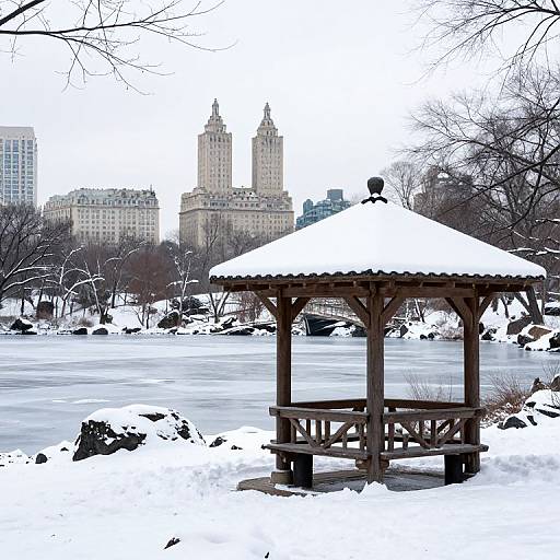 Winter View of Wagner Cove Shelter