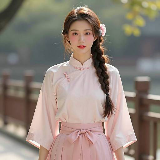 Pastel Attire Portrait of Asian Woman