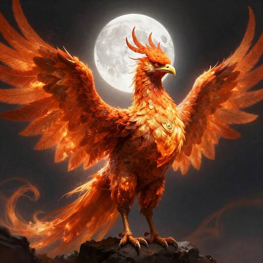 Ethereal Moonlit Phoenix Warrior Portrait