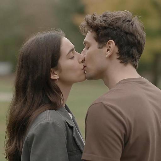 Intimate Kiss in Nature's Embrace