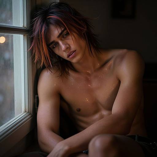 Moody Neon Victorian Portrait