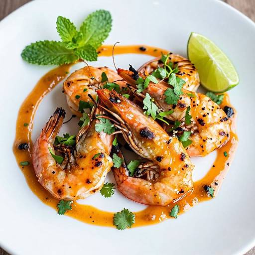 Colorful Grilled Mexican Shrimp Dish