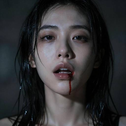 Haunting Close-Up of Intense Woman