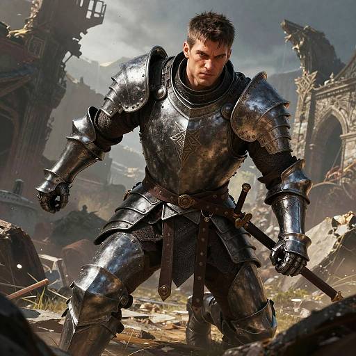 Victorious Warrior in Elaborate Armor