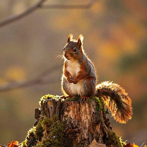 Meditating Cinnamon Squirrel in Autumn
