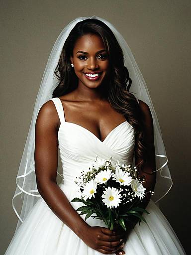 Elegant Bride in White Dress