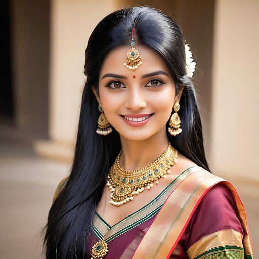 Smiling Indian Woman in Traditional Jewelry
