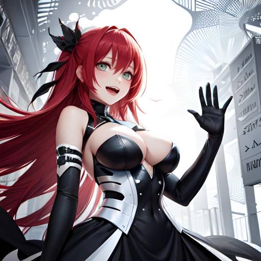 Elegant Rias Gremory in Park Scene