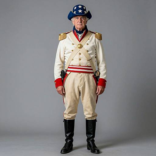 Patriotic Portrait of Revolutionary War Soldier