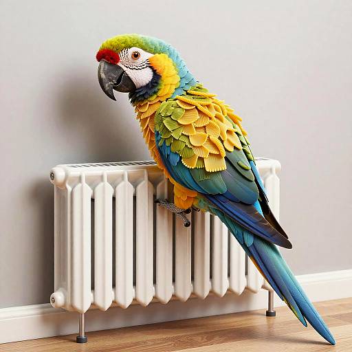 Parrot Sculpture Made of Radiatori Pasta