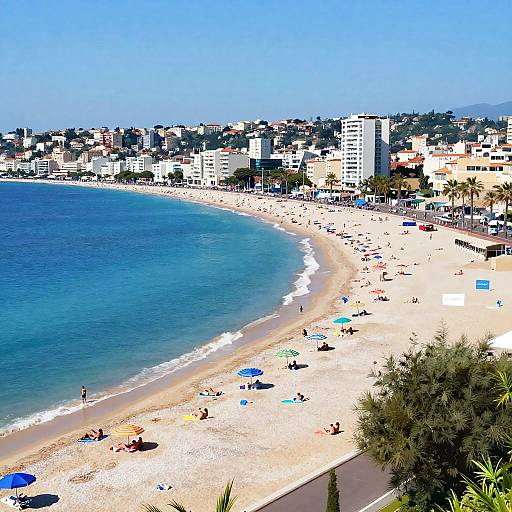 Vibrant Coastal Cityscape Digital Art