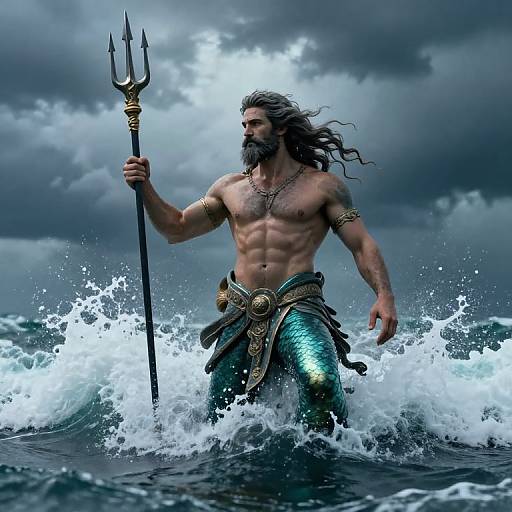 Majestic Poseidon on Stormy Seas