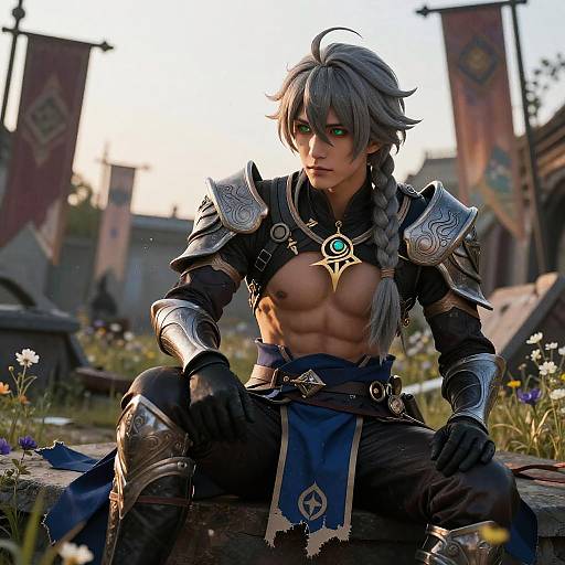 Aether Genshin Impact: Melancholic Courtyard Sentinel