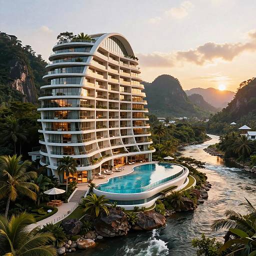 Luxury Tropical Hotel Concept Art