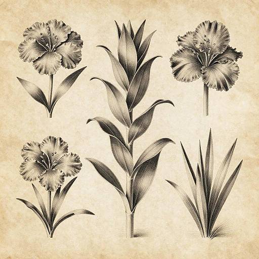 Vintage Botanical Study Illustration