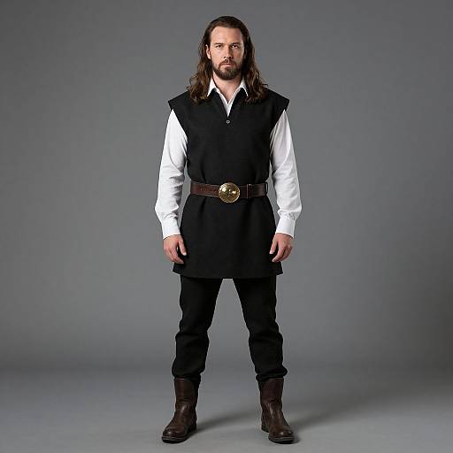 Serious Man in Medieval Outfit