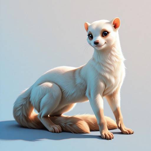 Charming Ferret Posing Against Grey