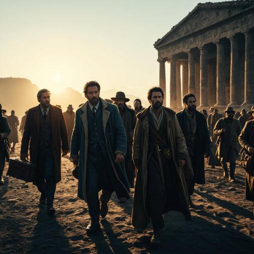 Time Travelers at Ancient Temple Dawn