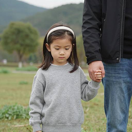 Candid Moment in Nature: Girl and Companion