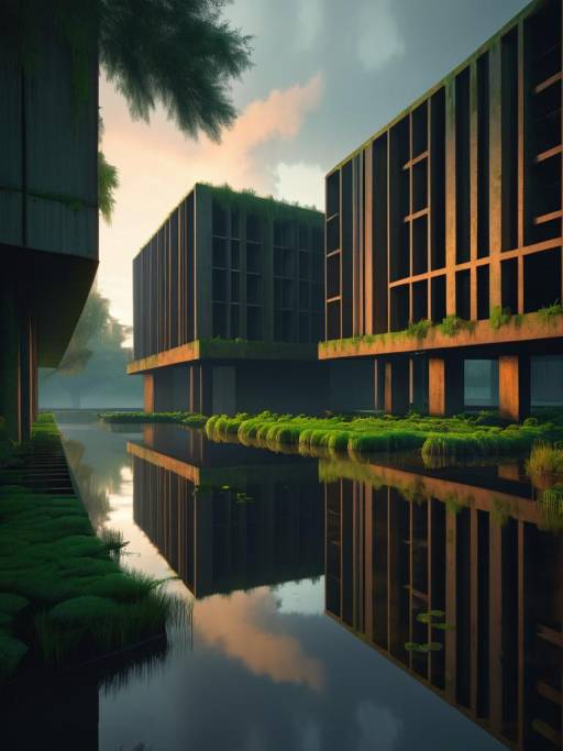 Brutalist Architecture in Lush Landscapes