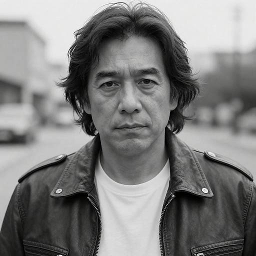 Moody Close-Up of a Middle-Aged Man