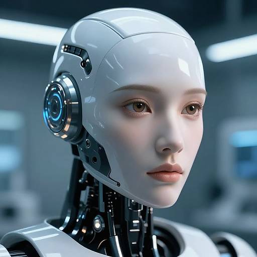 Futuristic Human-Like Robot Portrait